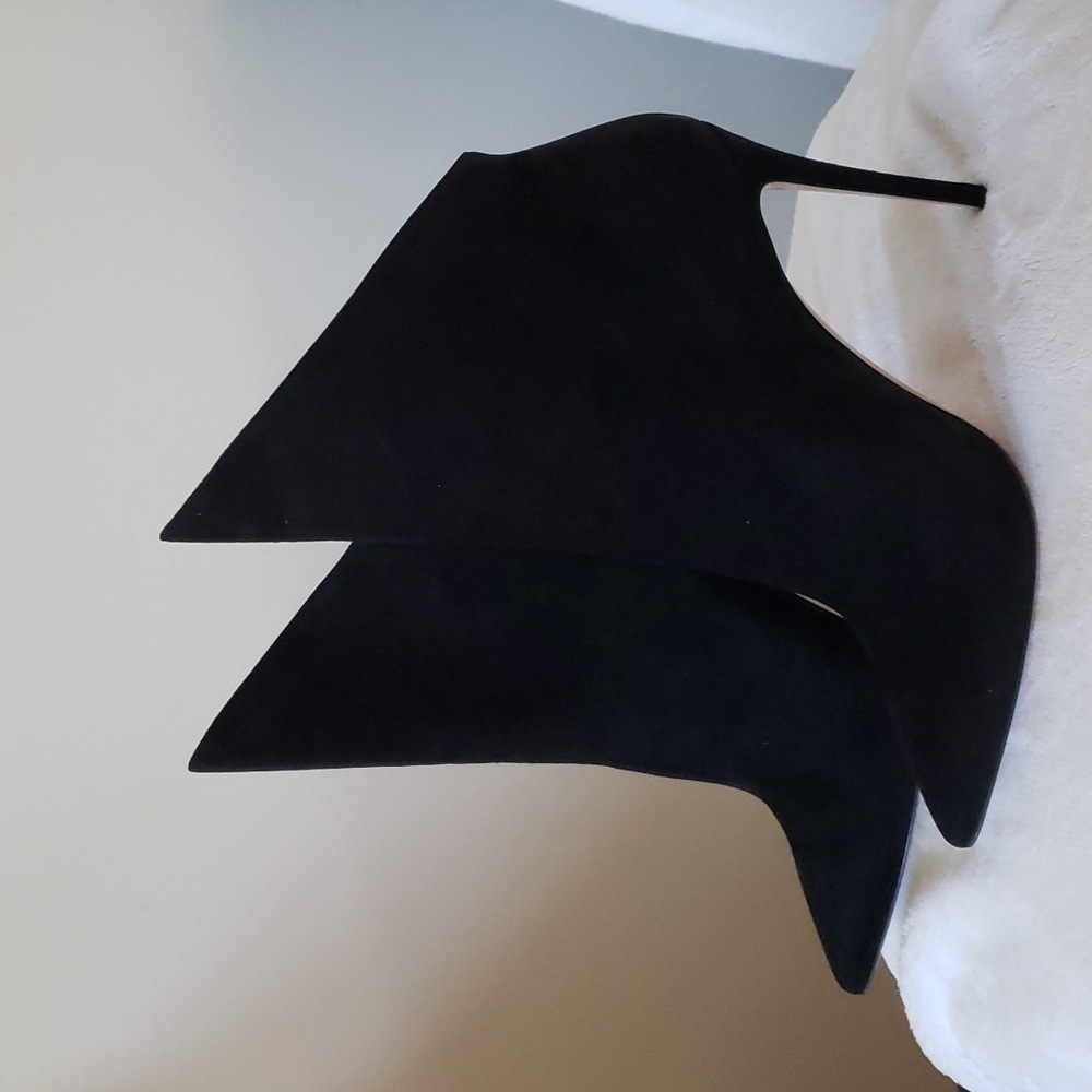 Casadei Ankle Boots, Black Suede, Size 37.5